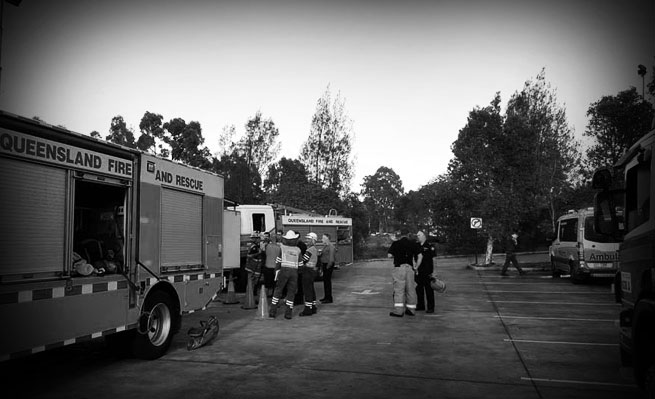 Digga Australia - Firefighters on site at the Yatala factory.