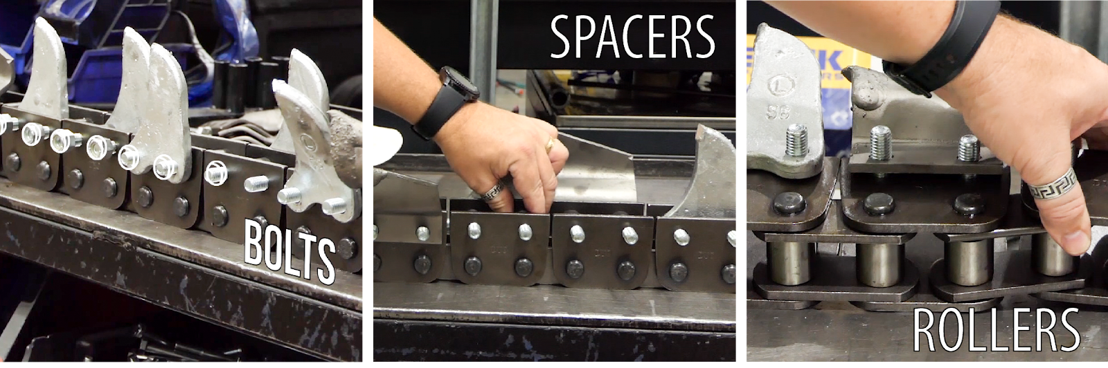 bolts spacers & rollers